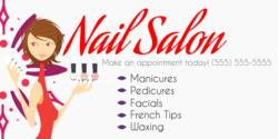 Red Nail Salon Services Offered Banner