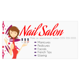 Red Nail Salon Services Offered Banner