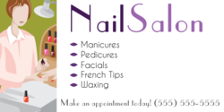 Side Scene Purple Nail Salon Services Offered Banner