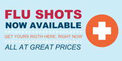 Flue Shots Now Available Banner