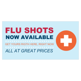 Flue Shots Now Available Banner