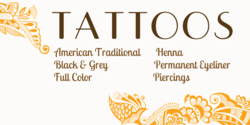 Tan Paisley Tattoo Ad Banner