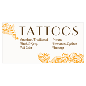 Tan Paisley Tattoo Ad Banner