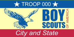 Eagle Design Troop Number Boy Scouts of America Banner