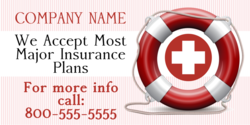 We Accept All Major Insurance Life Preserver Design Banner