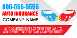 Blue and Red Car Silhouette Car Insurance Banner