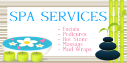 Spa Services Banner With Candles and Heated Stones Design