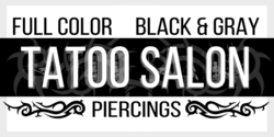 Black On White Tattoo Salon And Piercings Banner