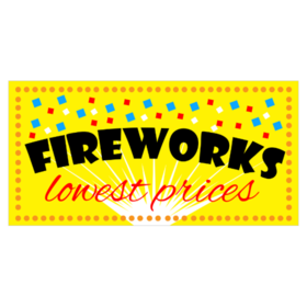 Bright Yellow Fireworks Promotional Banner
