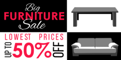 Black and White Checkerboard % Off Furniture Banner