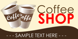 Two Cups To Go Coffee Shop Banner