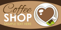 I Love Java With Heart Coffee Shop Banner