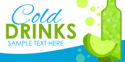 Blue and Green On White Cold Drinks  Banner