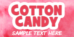 Bold Cotton Candy Text With White Outline Banner