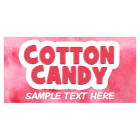 Bold Cotton Candy Text With White Outline Banner