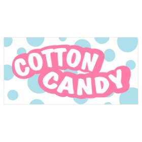 Curved Pink Outlined White Text Cotton Candy Banner