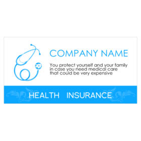 Blue and White Stethoscope Health Insurance Banner