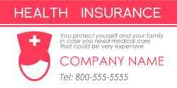 Nurse Cap Design Red and White Health Insurance Banner