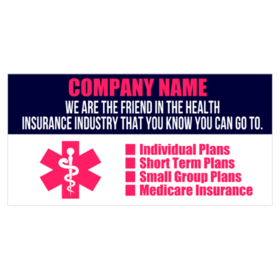 Pink Caduceus Health Insurance Bullet Listing Banner