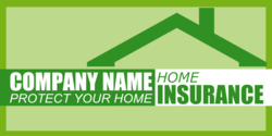 Dark Green Roof Drawing On Light Green Background Home Insurance Banner