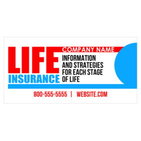 Bold Red and Blue Life Insurance Banner