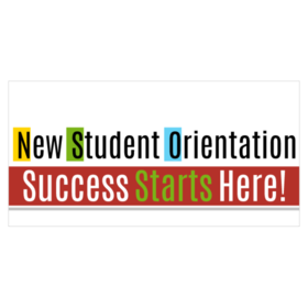 Colored Blocked Lettering Success Starts Here Student Orientation Banner