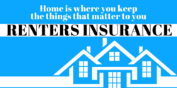 White Home Outlined Renter Home Insurance Banner