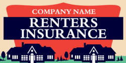 Renters Insurance Two Home Design Red and Black Banner