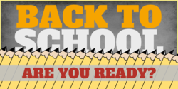 Are You Ready With Pencils Over Chalkboard Back To School Banner