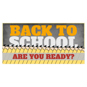 Are You Ready With Pencils Over Chalkboard Back To School Banner
