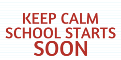 School Starts Soon Red Letters On White Banner