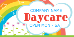 Rainbow over Clouds Personalize Daycare Banner