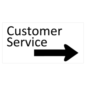 Black On White Customer Service To Right Banner