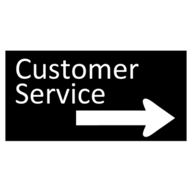 White On Black Customer Service To Right Banner
