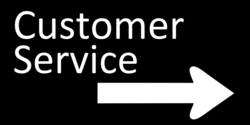 White On Black Customer Service To Right Banner