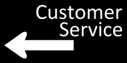 White On Black Customer Service To Left Banner
