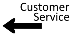 Black On White Customer Service To Left Banner