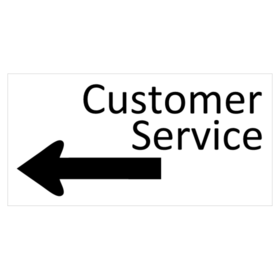 Black On White Customer Service To Left Banner