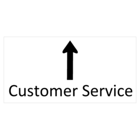 Black On White Customer Service Ahead Banner