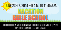 Five Years Old And Under Vacation Bible School Banner