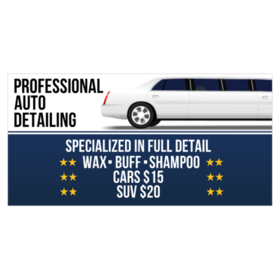 Professional Auto Detail With Services Offered Banner