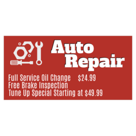 Brake Inspection and Oil Change Auto Repair Banner