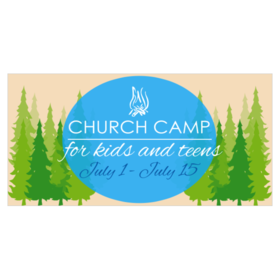 Kids and Teens Church Camp Banner Evergreen Design