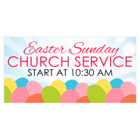 Easter Sunday Sunny Rays Church Service Banner