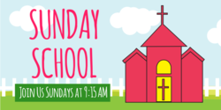 Little Red Church Designed Sunday School Banner