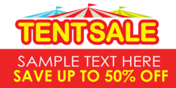 Three Big Tops Tent Sale Banner