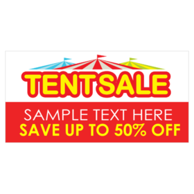 Three Big Tops Tent Sale Banner
