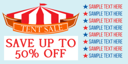 Curved Text Circus Tent Sale Banner
