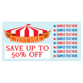 Curved Text Circus Tent Sale Banner