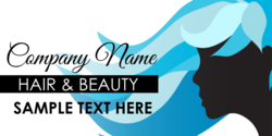 Hair and Beauty Blue Flowing Hair Salon Banner